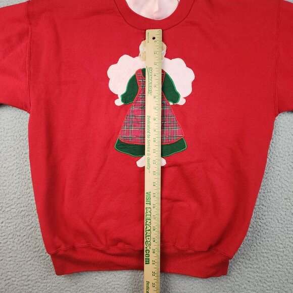 VTG Angel Christmas Sweatshirt Extra Large Embroidered Sweater 90's Grannycore - Picture 6 of 12